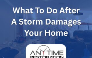 Storm water damage cleanup in a Minnesota home with containment barriers and equipment by Anytime Restoration